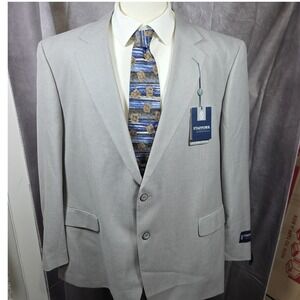 Stafford Essentials Men's 50R Classic Fit Light Gray Suit‎ Jacket Blazer